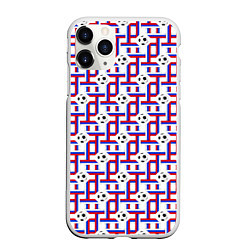 Чехол iPhone 11 Pro матовый Российский Футбол триколор, цвет: 3D-белый