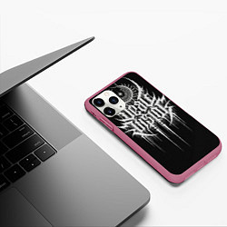 Чехол iPhone 11 Pro матовый DEAD INSIDE, Сороконожка, цвет: 3D-малиновый — фото 2