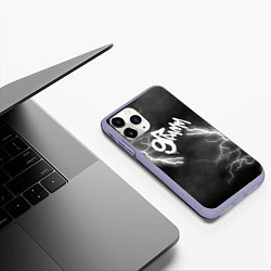 Чехол iPhone 11 Pro матовый 9 грамм гроза, цвет: 3D-светло-сиреневый — фото 2