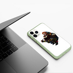 Чехол iPhone 11 Pro матовый Dwarf girl, цвет: 3D-салатовый — фото 2