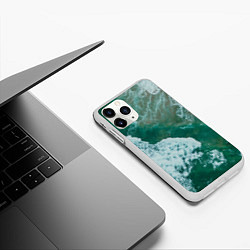Чехол iPhone 11 Pro матовый Морская пена, цвет: 3D-белый — фото 2