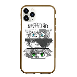 Чехол iPhone 11 Pro матовый Взгляды Нормана, Рей и Эммы - Обещанный Неверленд