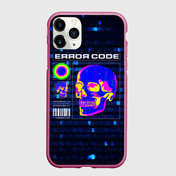 Чехол iPhone 11 Pro матовый Error code: Hacker Хакер программист, цвет: 3D-малиновый