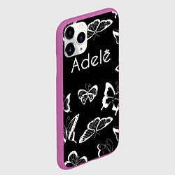Чехол iPhone 11 Pro матовый Адель летящие бабочки, цвет: 3D-фиолетовый — фото 2