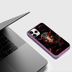 Чехол iPhone 11 Pro матовый Японская психоделика Лицо и маска, цвет: 3D-фиолетовый — фото 2
