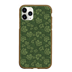 Чехол iPhone 11 Pro матовый Хохлома камуфляж, цвет: 3D-коричневый