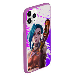 Чехол iPhone 11 Pro матовый ДЕРЗКАЯ ДЖИНКС Arcane League Of Legends, цвет: 3D-фиолетовый — фото 2