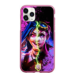 Чехол iPhone 11 Pro матовый Arcane League Of Legends JINX AND VI, цвет: 3D-малиновый