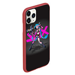 Чехол iPhone 11 Pro матовый Arcane - League Of Legends Jinx, цвет: 3D-красный — фото 2