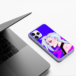 Чехол iPhone 11 Pro матовый League Of Legends Jinx неон, цвет: 3D-светло-сиреневый — фото 2