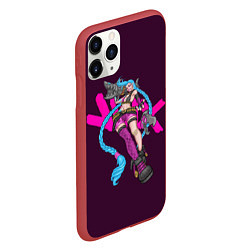 Чехол iPhone 11 Pro матовый Джинкс - League Of Legends Jinx, цвет: 3D-красный — фото 2