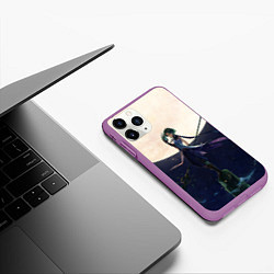 Чехол iPhone 11 Pro матовый СЯО НА ФОНЕ ЛУНЫ XIAO ГЕНШИН, цвет: 3D-фиолетовый — фото 2