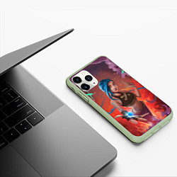 Чехол iPhone 11 Pro матовый Arcane League Of Legends - Джинкс Паудер, цвет: 3D-салатовый — фото 2