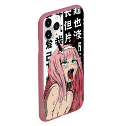 Чехол iPhone 11 Pro матовый AHEGAO ZERO TWO Зеро ту ахегао, цвет: 3D-малиновый — фото 2