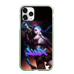 Чехол iPhone 11 Pro матовый League Of Legends Arcane ДЖИНКС ПАУДЕР, цвет: 3D-салатовый