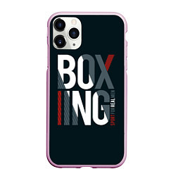 Чехол iPhone 11 Pro матовый Бокс - Boxing, цвет: 3D-розовый