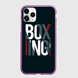 Чехол iPhone 11 Pro матовый Бокс - Boxing, цвет: 3D-фиолетовый