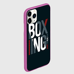 Чехол iPhone 11 Pro матовый Бокс - Boxing, цвет: 3D-фиолетовый — фото 2