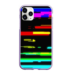 Чехол iPhone 11 Pro матовый Color fashion glitch, цвет: 3D-светло-сиреневый