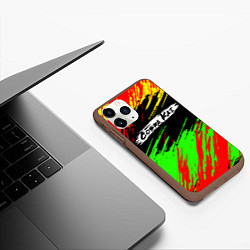 Чехол iPhone 11 Pro матовый Логотип Cobra Kai, цвет: 3D-коричневый — фото 2