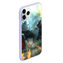 Чехол iPhone 11 Pro матовый God of War Fighting, цвет: 3D-светло-сиреневый — фото 2