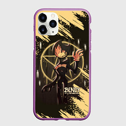 Чехол iPhone 11 Pro матовый Bendy And The Ink Machine Бенди, цвет: 3D-фиолетовый