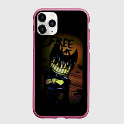 Чехол iPhone 11 Pro матовый Бенди Bendy And The Ink Machine, цвет: 3D-малиновый