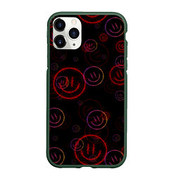 Чехол iPhone 11 Pro матовый Колючий смайл Smile, цвет: 3D-темно-зеленый