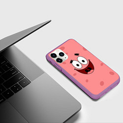 Чехол iPhone 11 Pro матовый Патрик пара, цвет: 3D-фиолетовый — фото 2