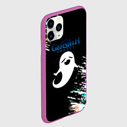 Чехол iPhone 11 Pro матовый Электро стихия Геншин Ху Тао, цвет: 3D-фиолетовый — фото 2
