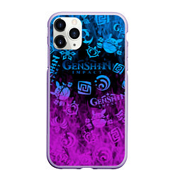 Чехол iPhone 11 Pro матовый Genshin Impact - Огонь