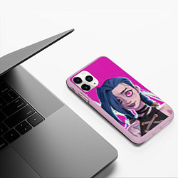 Чехол iPhone 11 Pro матовый League Of Legends - Arcane - Джинкс, цвет: 3D-розовый — фото 2