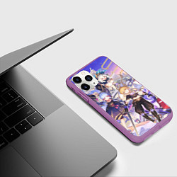 Чехол iPhone 11 Pro матовый Genshin Impact - Арка Инадзумы, цвет: 3D-фиолетовый — фото 2