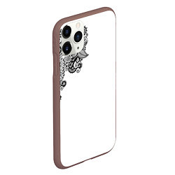 Чехол iPhone 11 Pro матовый Черно Белые КруЖева, цвет: 3D-коричневый — фото 2
