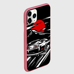 Чехол iPhone 11 Pro матовый TOYOTA SUPRA Под Луной, цвет: 3D-малиновый — фото 2