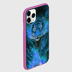 Чехол iPhone 11 Pro матовый Водяной голубой Тигр, цвет: 3D-фиолетовый — фото 2