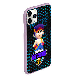 Чехол iPhone 11 Pro матовый Фэнг BRAWL STARS соты, цвет: 3D-сиреневый — фото 2