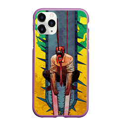 Чехол iPhone 11 Pro матовый Chainsaw Man - Дэндзи, цвет: 3D-фиолетовый