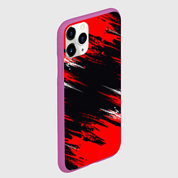 Чехол iPhone 11 Pro матовый БЕЛО-КРАСНАЯ КРАСКА, цвет: 3D-фиолетовый — фото 2