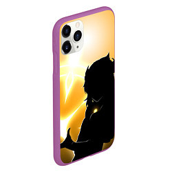 Чехол iPhone 11 Pro матовый АЛЬБЕДО УЧЕНЫЙ ALBEDO ГЕНШИН ИМПАКТ, цвет: 3D-фиолетовый — фото 2