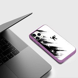 Чехол iPhone 11 Pro матовый Ъуъ съука чб, цвет: 3D-фиолетовый — фото 2
