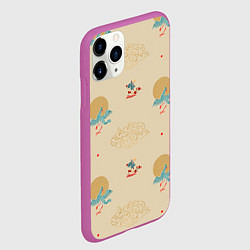 Чехол iPhone 11 Pro матовый Китайский орнамент Феникс, цвет: 3D-фиолетовый — фото 2