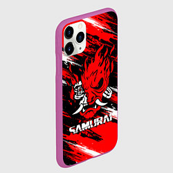 Чехол iPhone 11 Pro матовый SAMURAI CYBERPUNK 2077 КИБЕРПАНК 2077, цвет: 3D-фиолетовый — фото 2