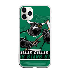 Чехол iPhone 11 Pro матовый Dallas Stars, Даллас Старз, цвет: 3D-белый