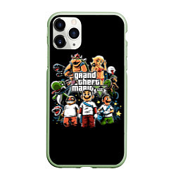 Чехол iPhone 11 Pro матовый Mario x GTA