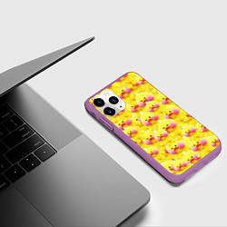 Чехол iPhone 11 Pro матовый УТОЧКА ЛАЛАФАНФАН - УТЯ, цвет: 3D-фиолетовый — фото 2