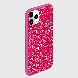 Чехол iPhone 11 Pro матовый Влюблённые Сердца LOVE, цвет: 3D-фиолетовый — фото 2