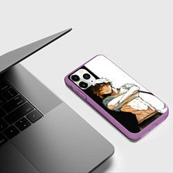 Чехол iPhone 11 Pro матовый Чжун Ли в хорошей форме GENSHIN IMPACT, цвет: 3D-фиолетовый — фото 2
