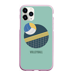 Чехол iPhone 11 Pro матовый Volleyball Спорт, цвет: 3D-розовый