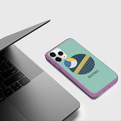 Чехол iPhone 11 Pro матовый Volleyball Спорт, цвет: 3D-фиолетовый — фото 2